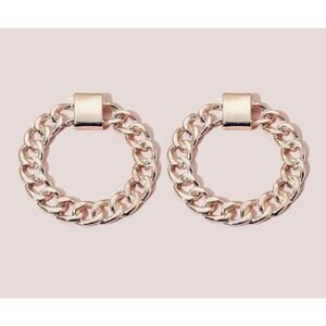 Gold Chain Link Circle Earrings